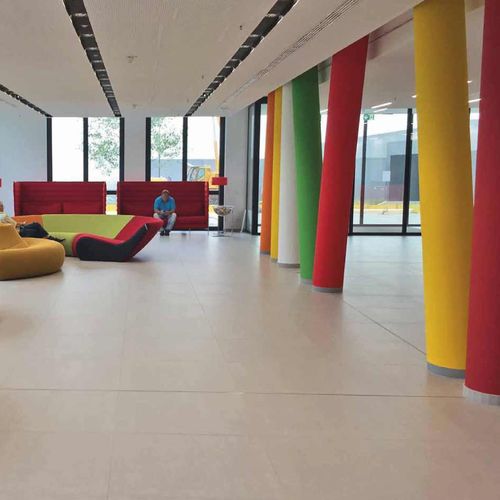 Dokumentseite mit Sopro Systemaufbau für Abdichtung und Fliesenarbeiten beim Haribo Bauprojekt